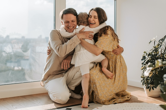 glückliche Familie - der sichere Bindungstyp